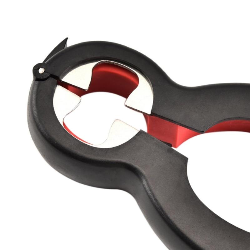 Multi Function Jar Opener with Non-Slip Grip and Bottle Cap Opener, Recessed Bag Cutter