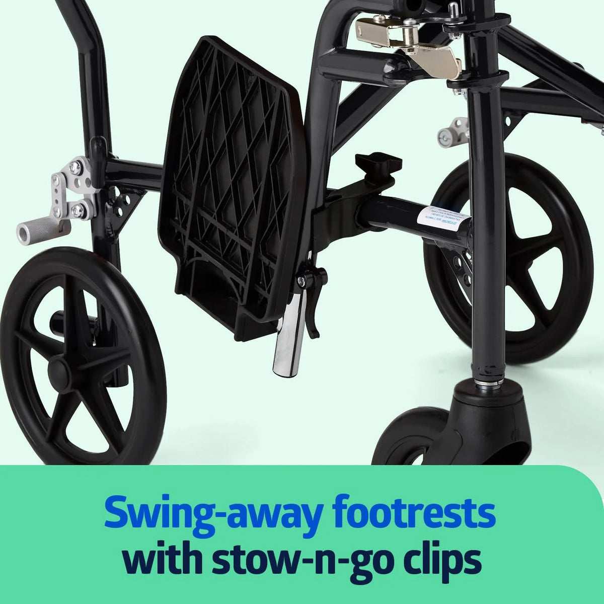 Medline Ultralight Transport Wheelchair Desk Length