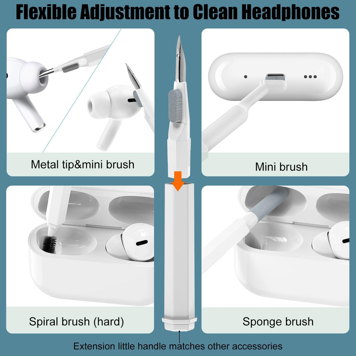 Keyboard and Earbud Cleaning Kit with 20 Tools and Air Blower, Storage Case