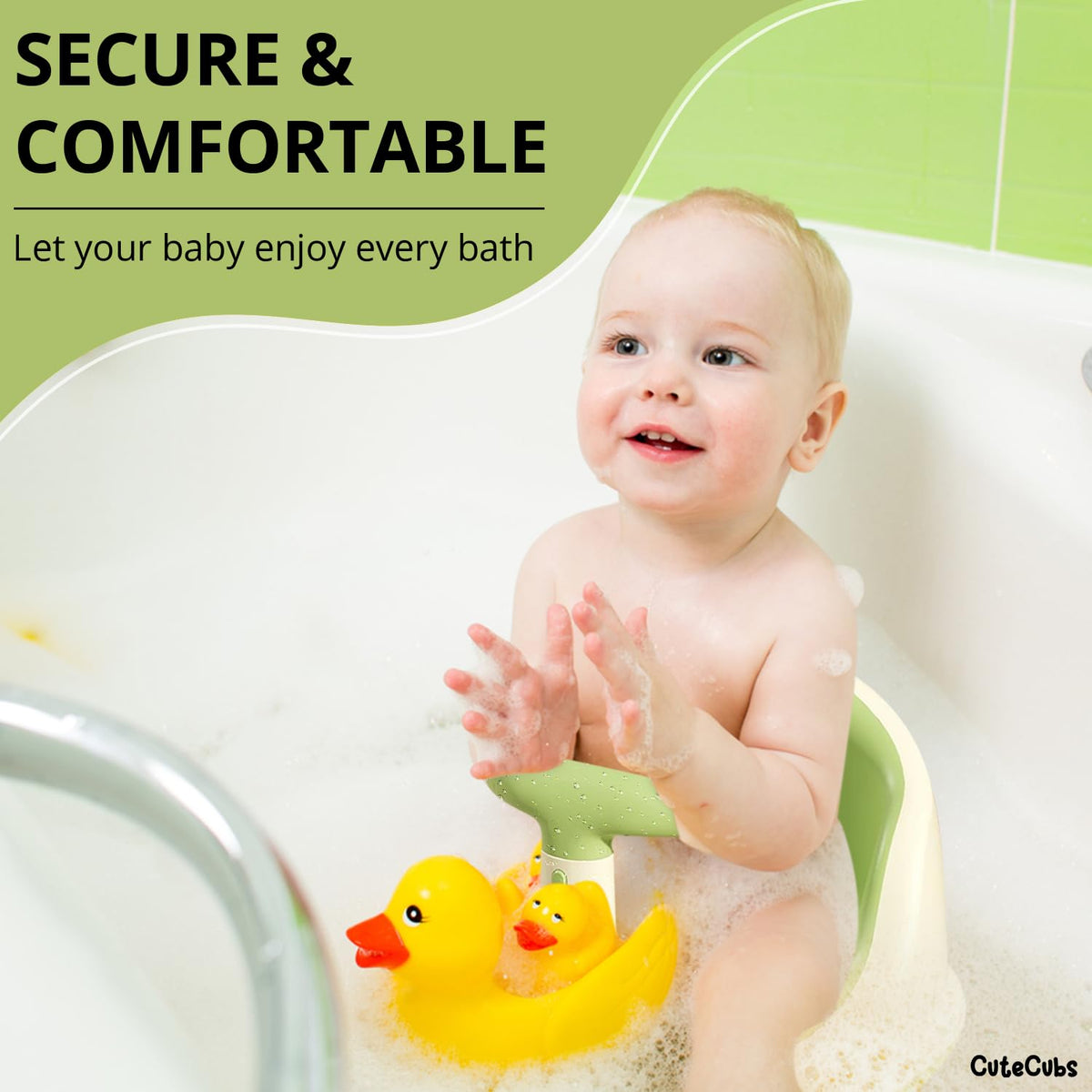Infant Bathtub Seat with Wireless Water Thermometer and Mesh  Support
