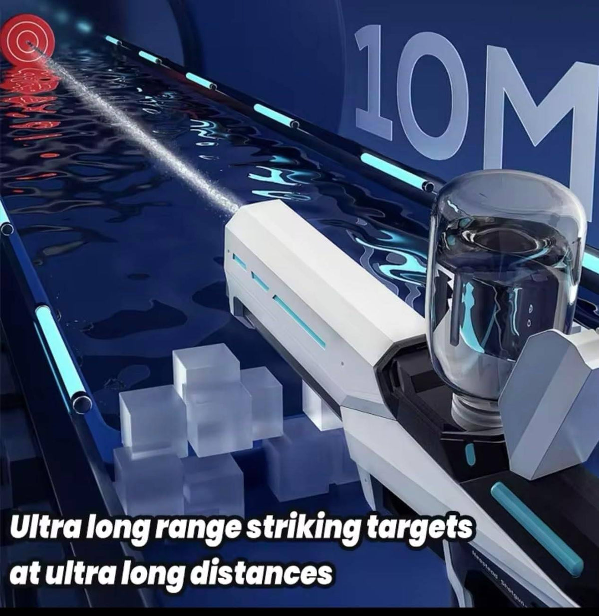 Motorized Water Gun with Auto Suction and 8-10 Meter Range, 500mAh  Battery