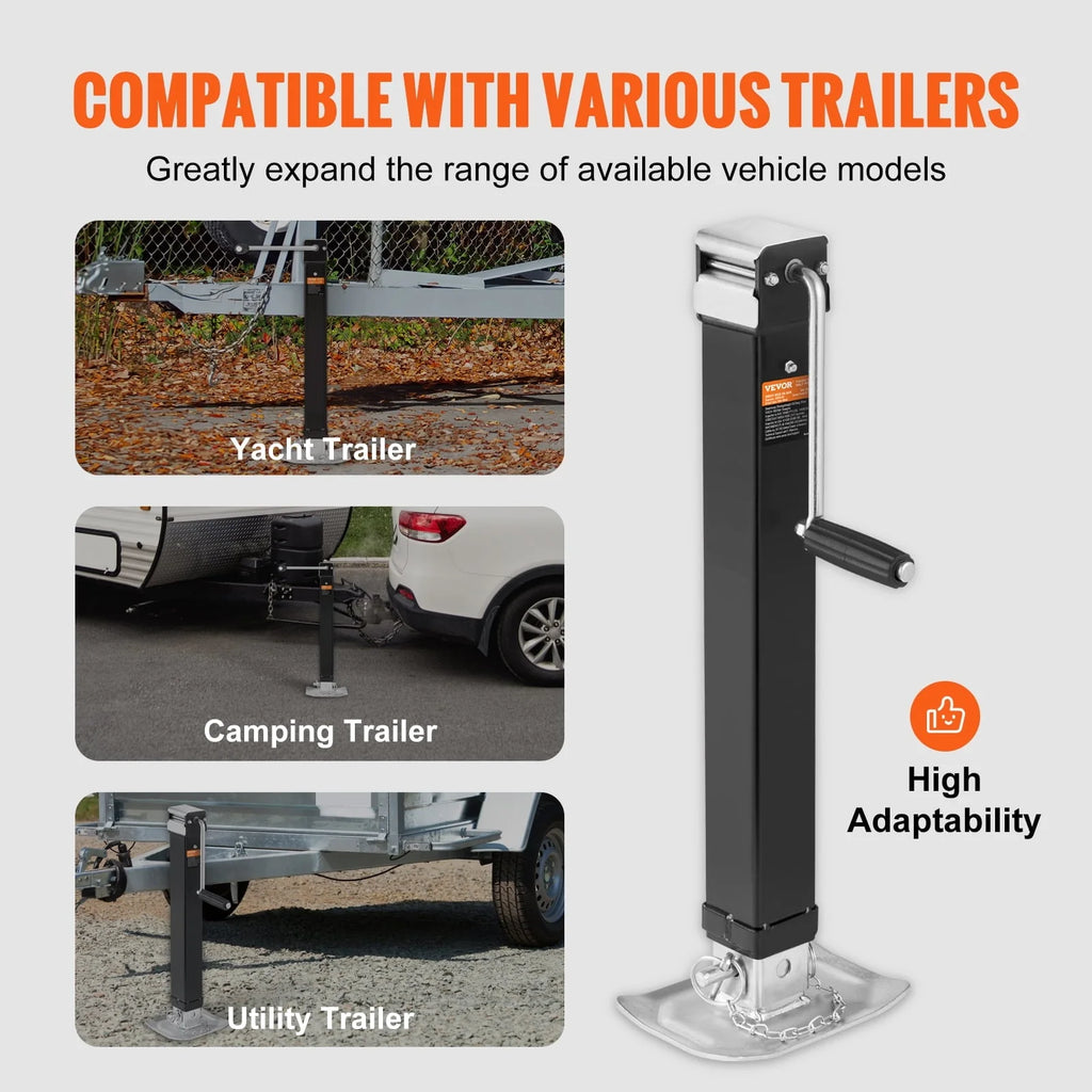 BENTISM Trailer Jack Welded-on Trailer Tongue Jack 8000lb Weight Height Adjustable