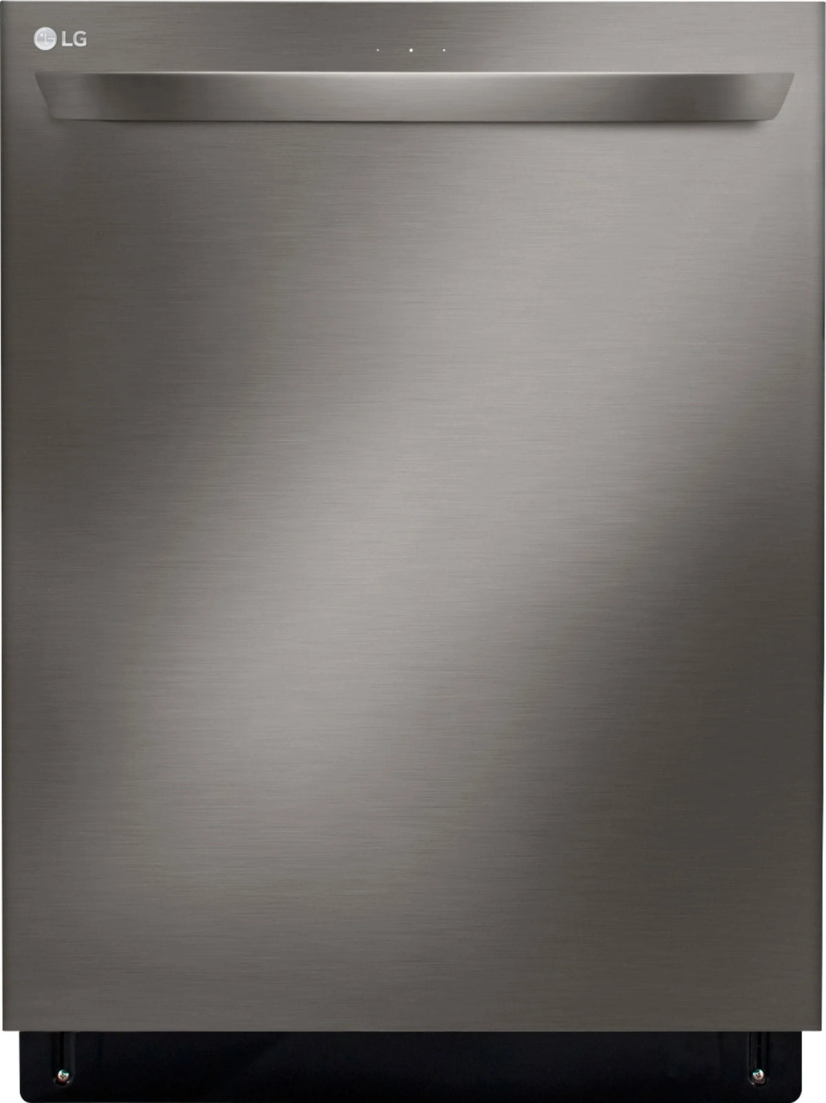LG - 24 Top-Control Built-In Smart Wifi-Enabled Dishwasher with Stainless Steel Tub, Quadwash, and 3rd Rack - Black stainless steel