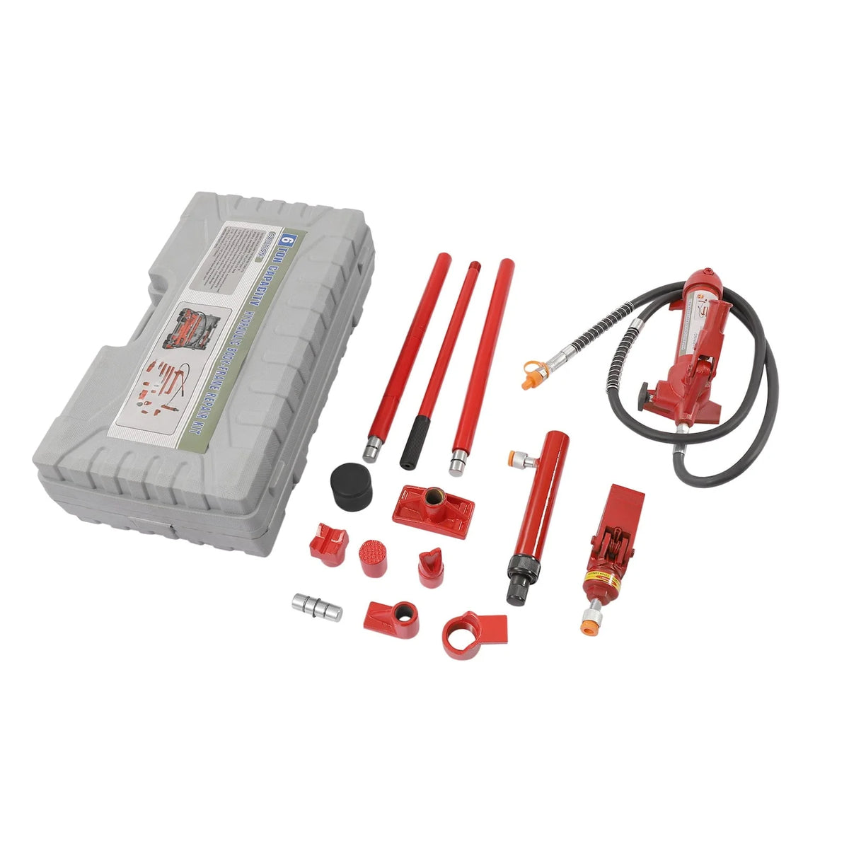 Miumaeov 4 Ton Porta Power Kit, 59 in Oil Hose Hydraulic Car Jack Ram 4.9 inch Lifting Height Autobody Frame Repair Power Tools for Truck Bed Unloader Farm Hydraulic Equipment Construction