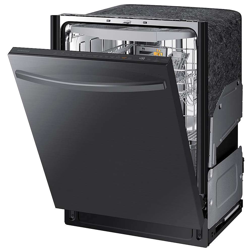 Samsung - Smart 42dBA Dishwasher with StormWash+ and Smart Dry - Black stainless steel