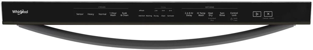 Whirlpool - 24 Built-In Dishwasher - Black stainless steel
