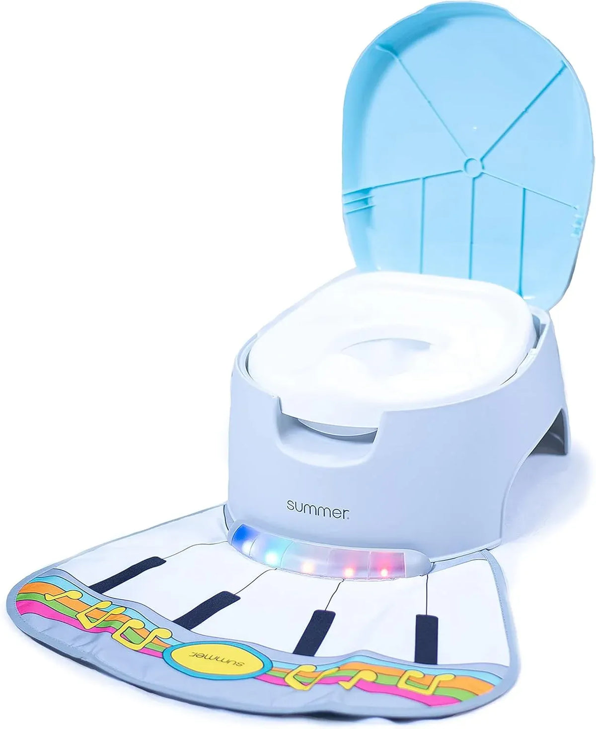 Summer My Size Potty Lights and Songs Transitions, White â?Realistic Potty Training Toilet with Interactive Handle that Plays Music for Kids, Removable Potty Topper/Pot, Wipe Compartment, Splash Guard