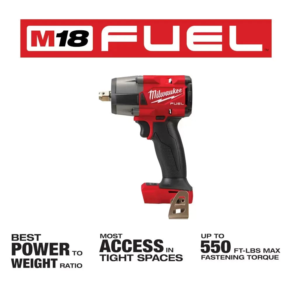 Milwaukee 2962P M18 FUEL 18V 1/2 Mid Torque Imapct w/ SAE Socket Set - 12 PC
