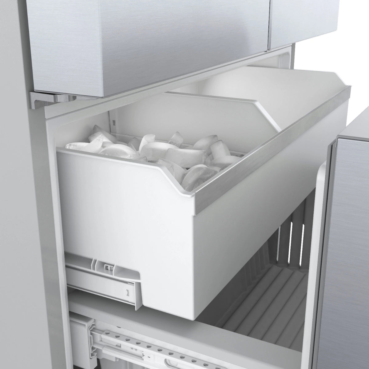 Bosch - 500 Series 21 Cu. Ft. French Door Counter-Depth Smart Refrigerator with External Water and Ice Maker - Stainless steel