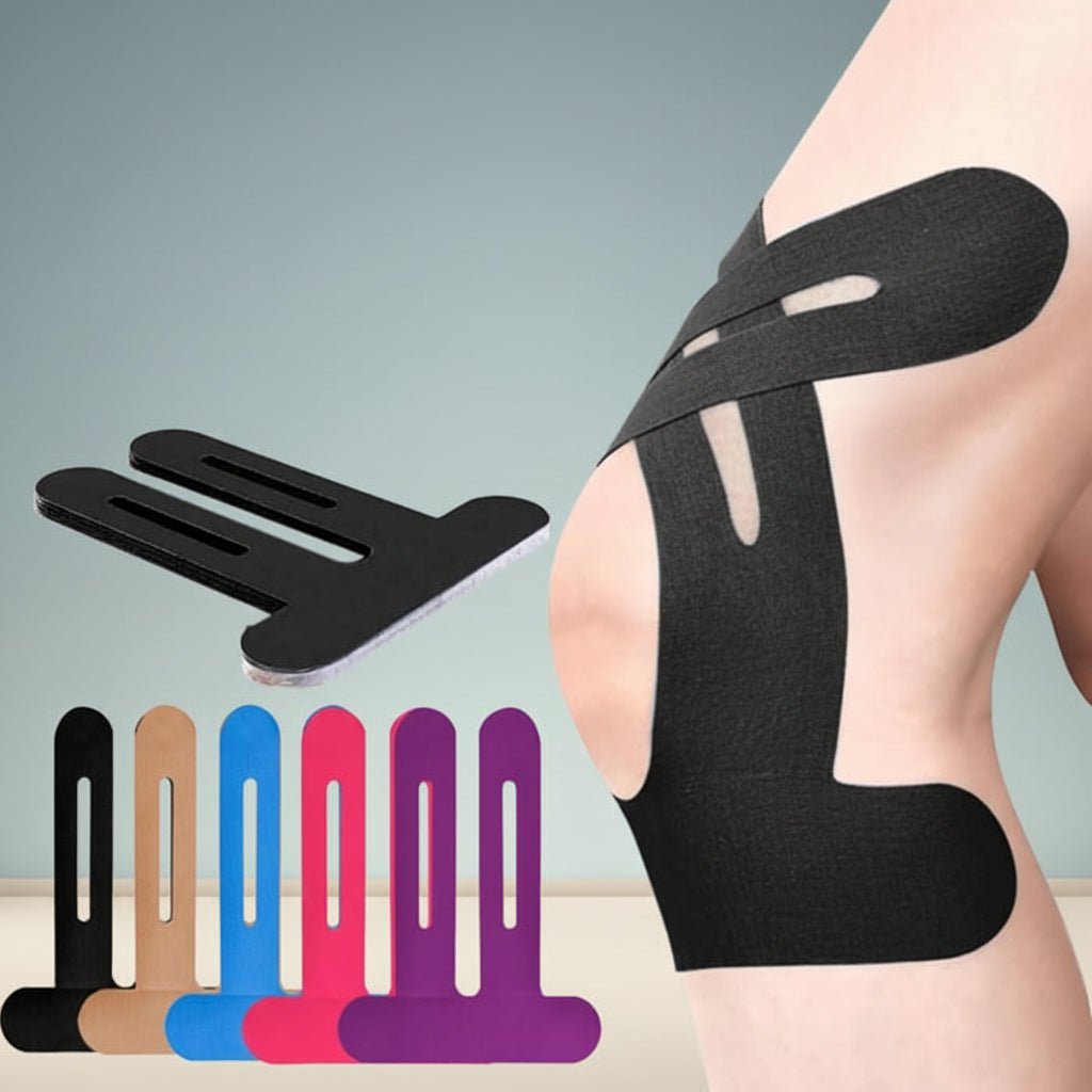 Precut Kinesiology Tape Strips with 150% Stretch and Elastic Adhesive for Knee  Support