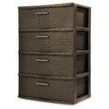 Sterilite 4 Drawer Wide Weave Tower Espresso