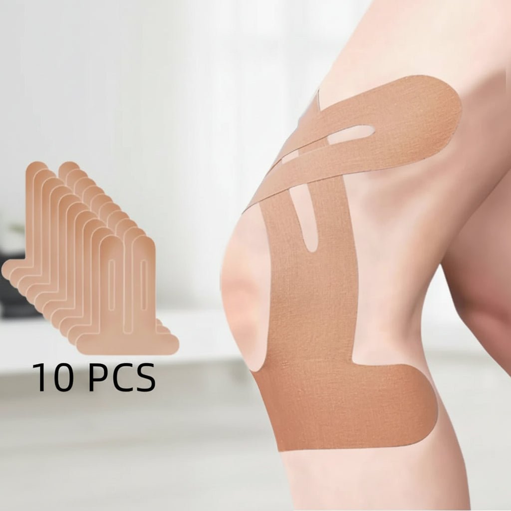 Precut Kinesiology Tape Strips with 150% Stretch and Elastic Adhesive for Knee  Support