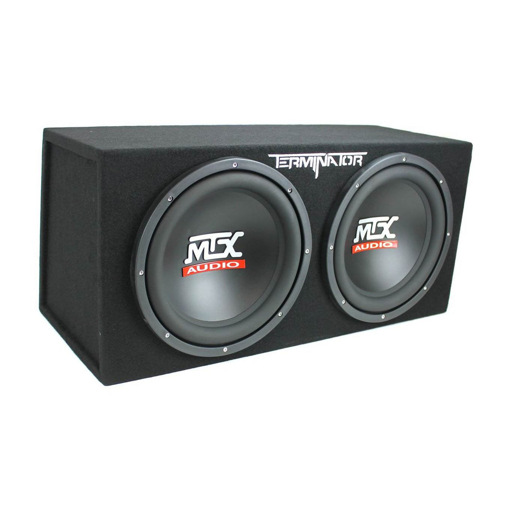 MTX TNE212D 12 1200W Dual Loaded Subwoofer Box + 1500W Amplifier + Capacitor