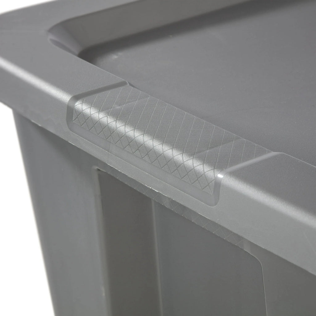Sterilite 50 Gallon Tote Box Plastic， Titanium， Set of 4