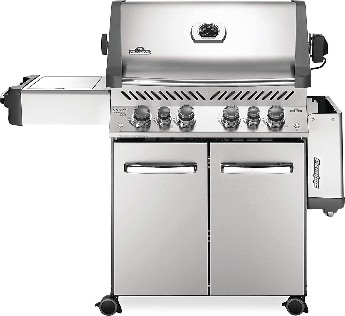 Napoleon P500RSIBPSS-3 Prestige 500 RSIB Propane Gas Grill, sq. in + Infrared Side and Rear Burner, Stainless Steel