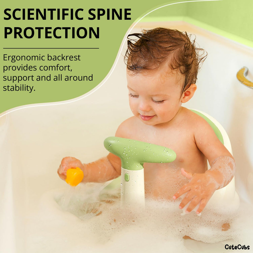 Infant Bathtub Seat with Wireless Water Thermometer and Mesh  Support