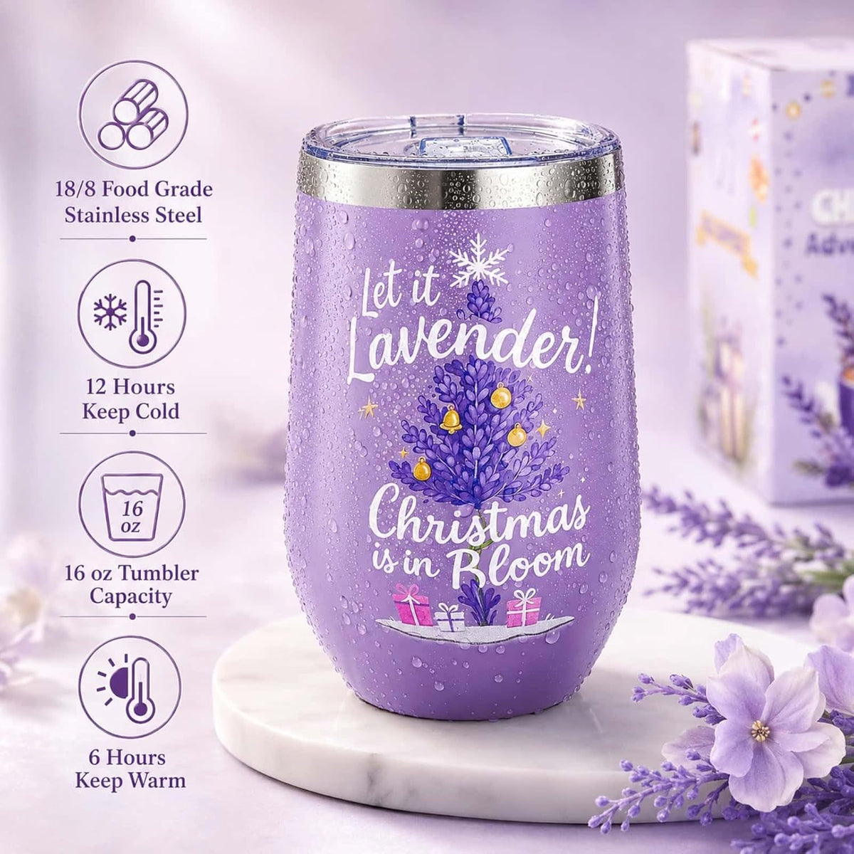 Lavender Spa Advent Calendar with 24 Daily Gifts and Skincare Items