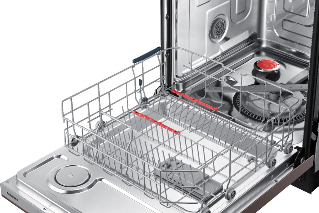 Samsung - StormWash 24 Top Control Built-In Dishwasher with AutoRelease Dry, 3rd Rack, 48 dBA - Tuscan stainless steel