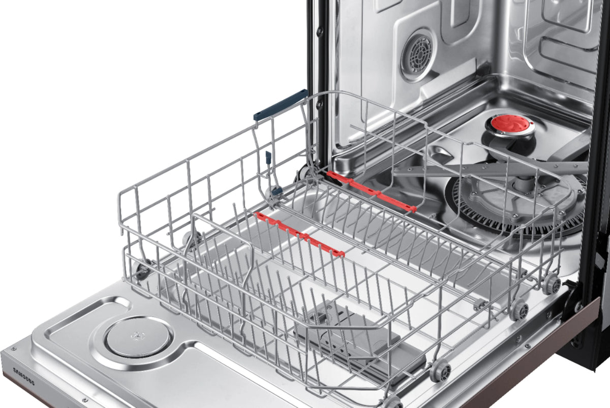 Samsung - StormWash 24 Top Control Built-In Dishwasher with AutoRelease Dry, 3rd Rack, 48 dBA - Tuscan stainless steel