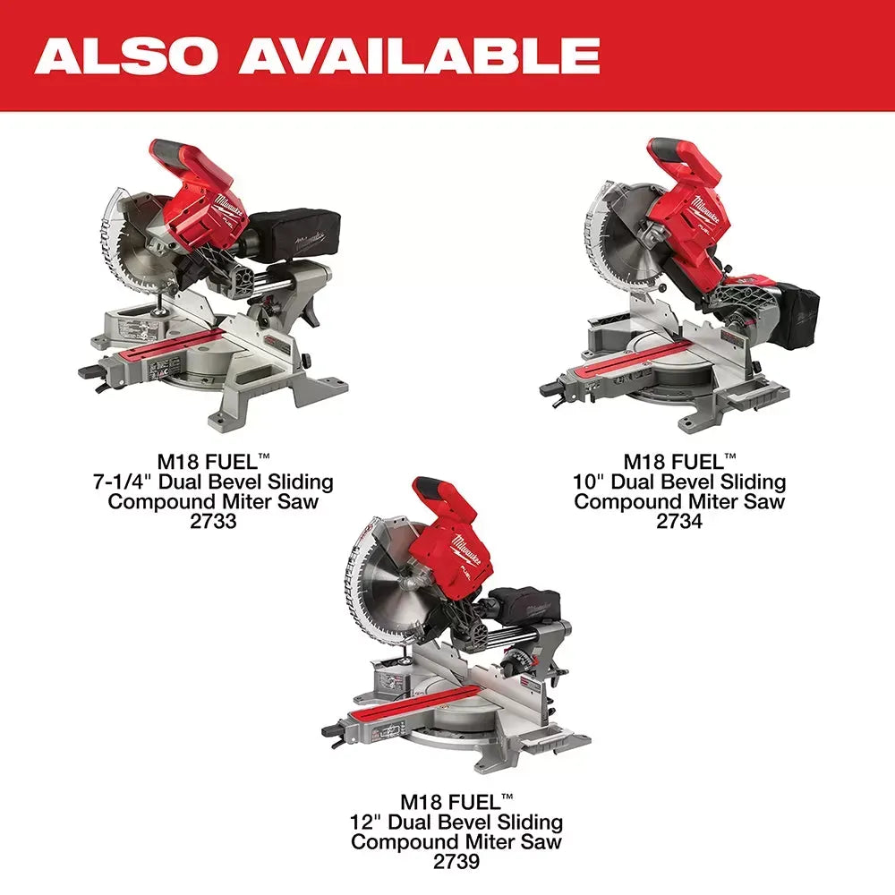 Milwaukee 2733-20 M18 FUEL 18V 7-1/4 Dual Bevel Sliding Miter Saw - Bare Tool