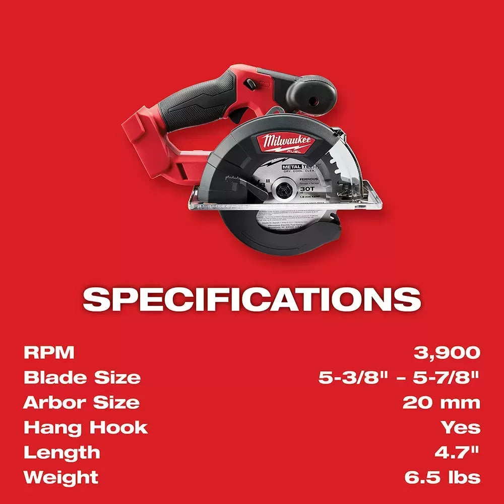 Milwaukee 2782-20 M18 FUEL 18V 5-3/8-Inch Metal Cutting Circular Saw - Bare Tool