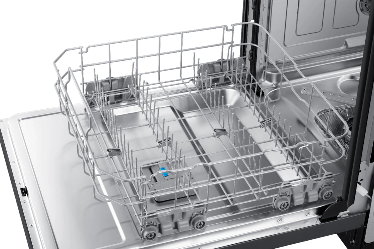 Samsung - StormWash 24 Top Control Built-In Dishwasher with AutoRelease Dry, 3rd Rack, 42 dBA - Black stainless steel