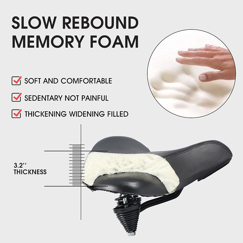 Oversized Bike Saddle with Dual Spring Suspension and Ventilated Foam  Cushion