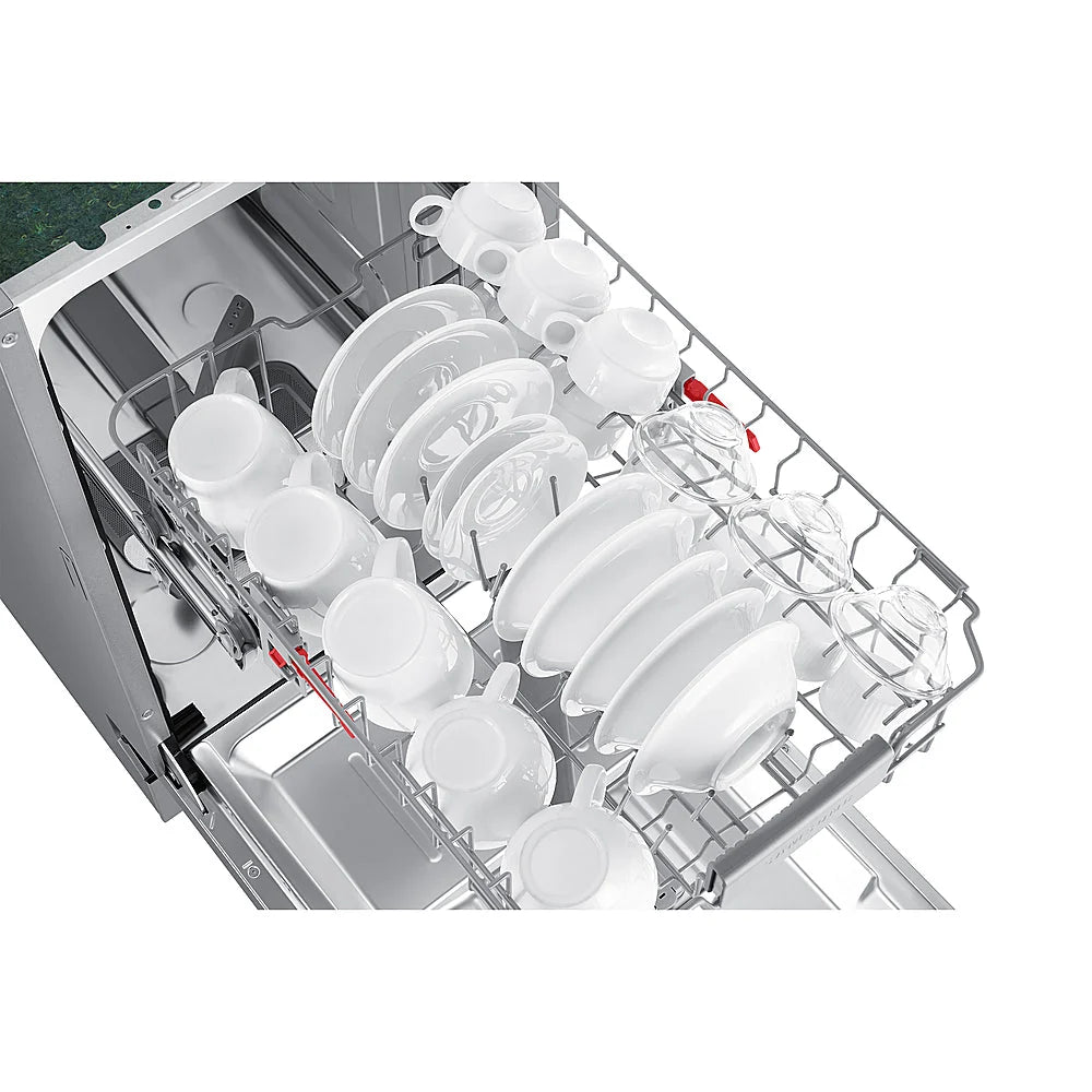 Samsung - 18 Compact Top Control Built-in Dishwasher with Stainless Steel Tub, 46 dBA - Stainless steel