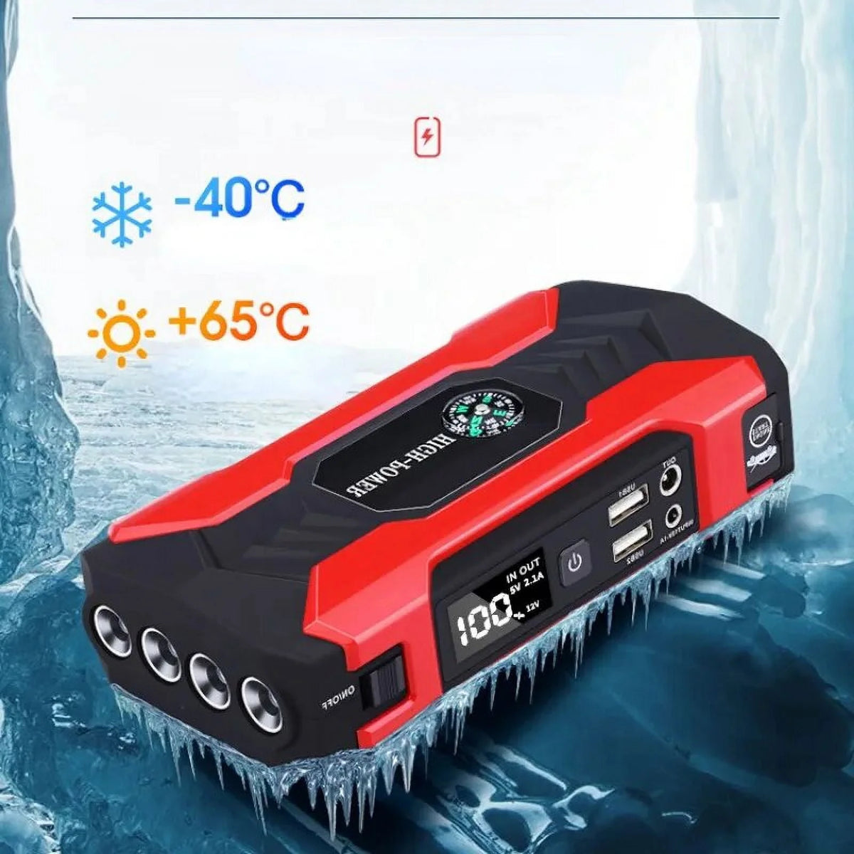 1000A Powerful Car Power Bank 12V Portable Booster Jump Starter Portable Car Jump Starter Powerbank Vehicle Auto Tools