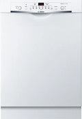 Bosch - 100 Series 24 Front Control Tall Tub Built-In Dishwasher with Hybrid Stainless-Steel Tub - White