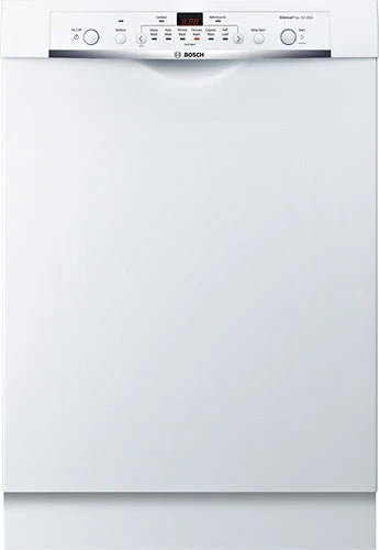 Bosch - 100 Series 24 Front Control Tall Tub Built-In Dishwasher with Hybrid Stainless-Steel Tub - White