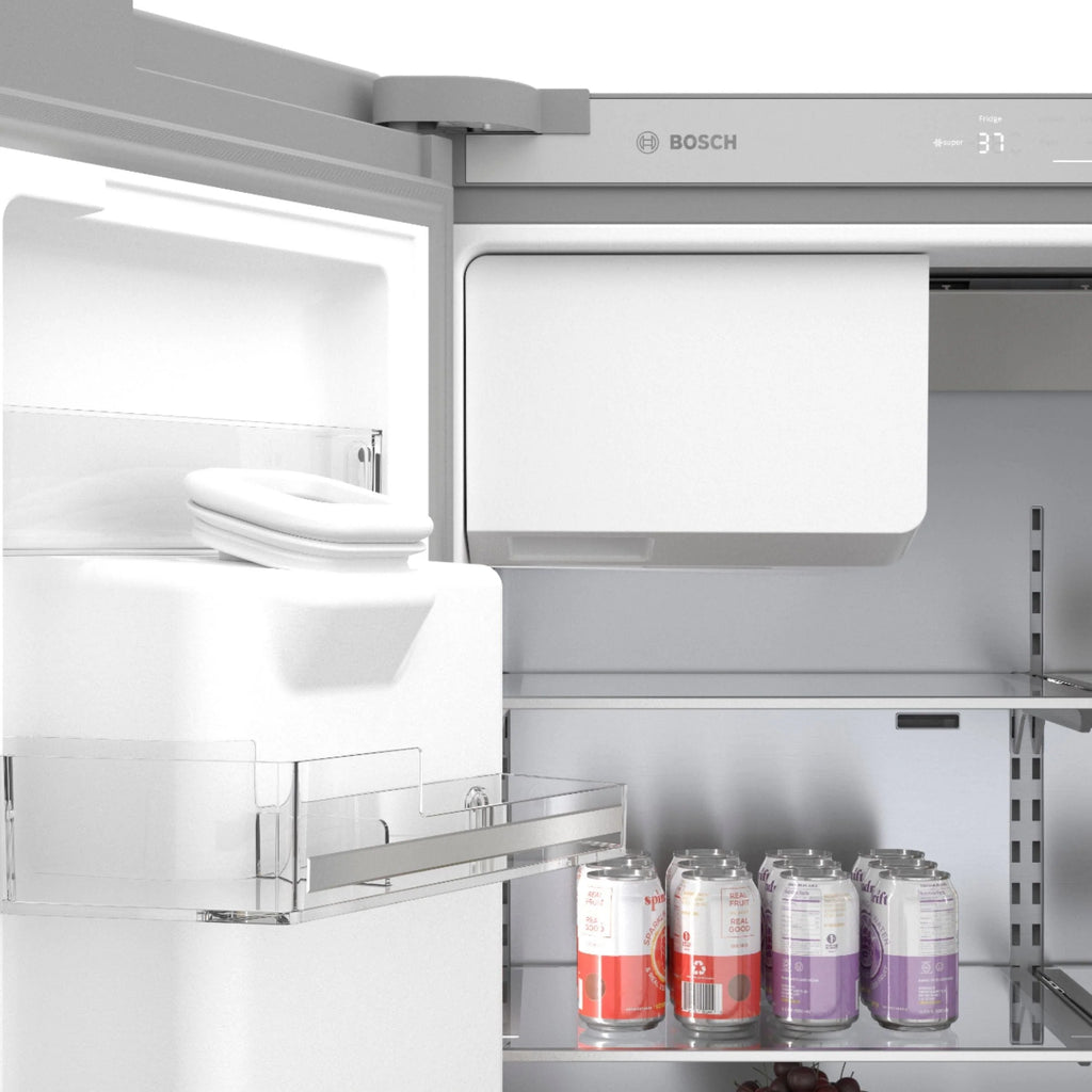 Bosch - 500 Series 21 Cu. Ft. French Door Counter-Depth Smart Refrigerator with External Water and Ice Maker - Stainless steel