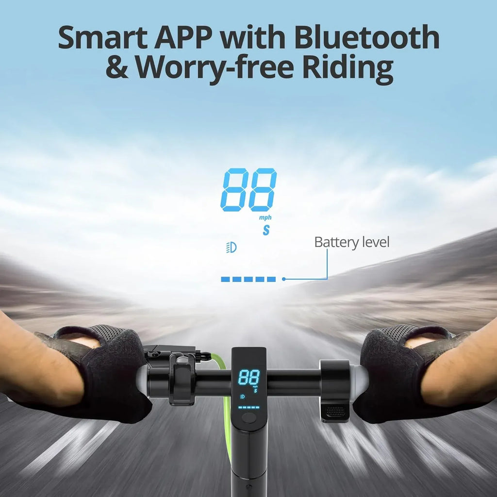 Electric Scooter - 8.5/10'' Solid Tires, 350W/500W Motor, Up to 19-22MPH and 21-24Miles Long-Range Portable Commuting Scooter for Adults with Double Braking System and App