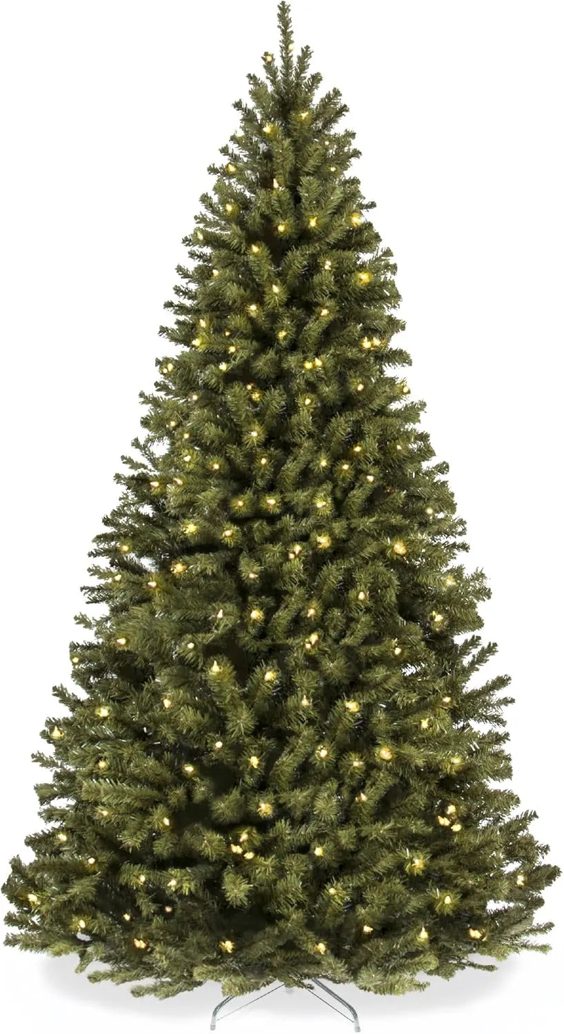 12ft Choice Products 4.5ft Pre-Lit Spruce Artificial Holiday Christmas Tree for Home, Office, Party Decoration w/ 200 Incandescent Lights, 763 Branch Tips, Easy Assembly, Metal Hinges & Foldable Base