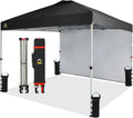 SHADES 10x10 Pop Up Canopy with 1 Side Wall - Beach Tent with One Push Setup - Outdoor Sun Shade for Events, Parties, Camping - Gazebo with STO-N-Go Cover Bag (Red)