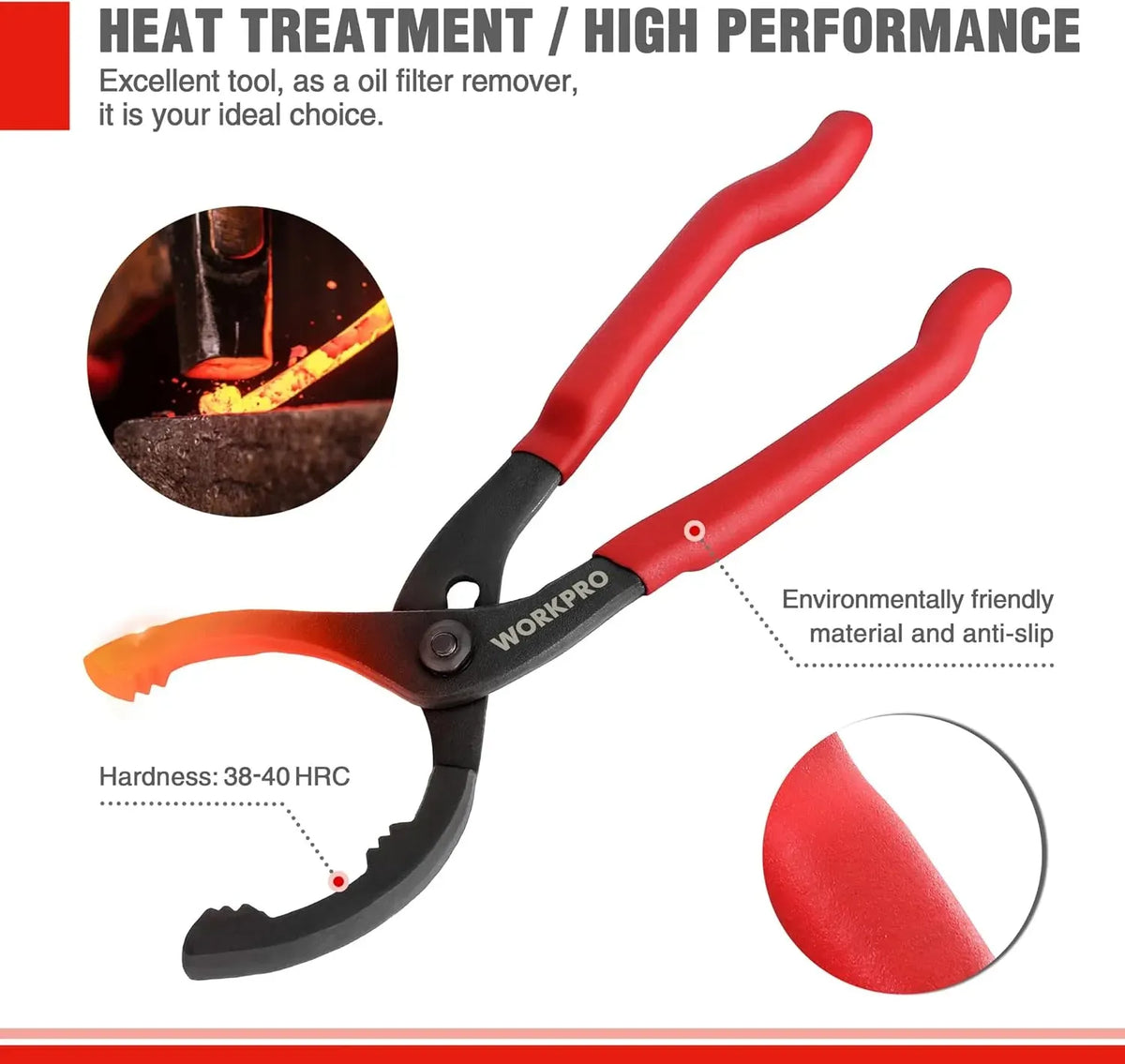 12 Adjustable Oil Filter Pliers, Wrench Adjustable Oil Filter Removal Tool, Ideal For Engine Filters, Conduit, & Fittings, W114083A