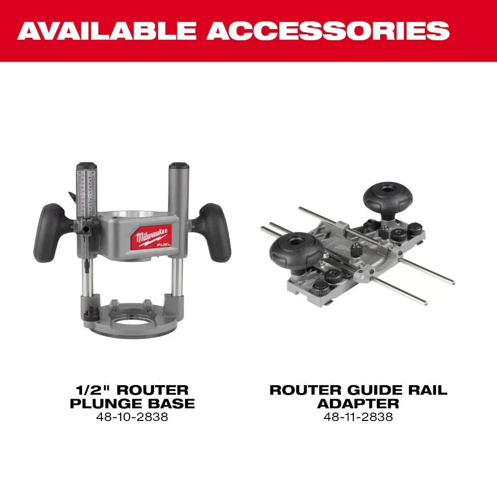 Milwaukee 2838-20 M18 FUEL 18V 1/2 Cordless Lithium-Ion Router - Bare Tool