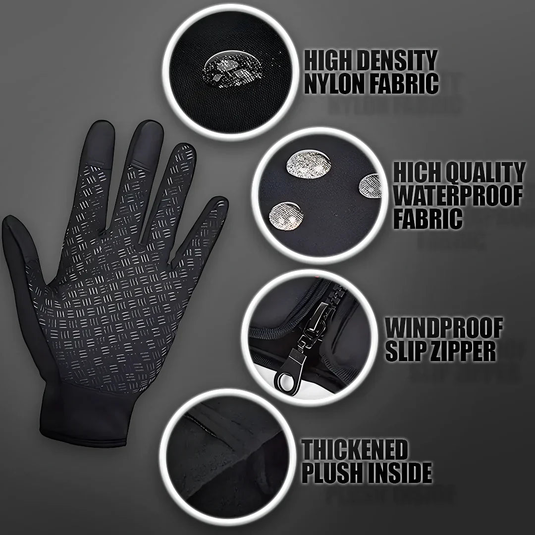 Insulated Winter Gloves with Waterproof Membrane and Touchscreen Tips, Anti-Slip Palm