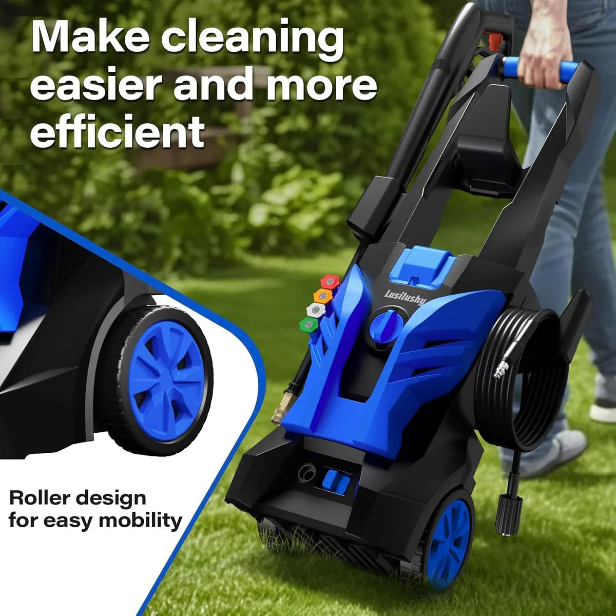 Pressure Washer, Power Washer with 4 Nozzles and Foam Cannon, High Pressure Cleaning Machine for Cars, Driveways, Fences, Patios, Home Cleaning