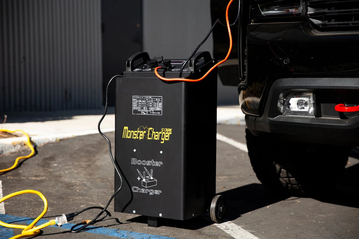 Battery Charger Station 24/12 Volt Battery Charger Station adjustable, Wheel unit, Display Screen