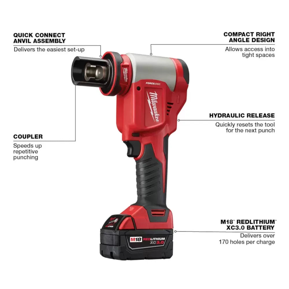 Milwaukee 2676-23 M18 18V 10 Ton Knockout Tool Kit 1/2 To 4