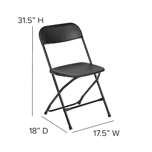 Flash Furniture 10-Pack Black Standard Folding Chair with Solid Seat (Indoor)