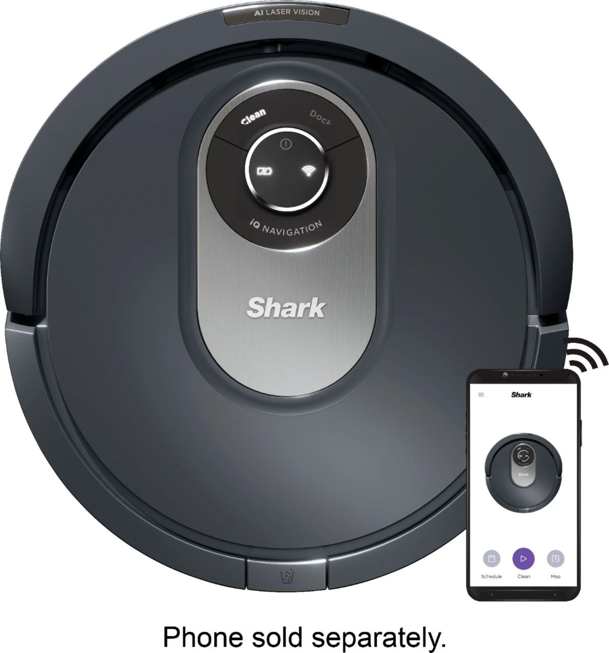 Shark - AI Robot Vacuum RV2001 with Self Cleaning Brushroll, Object Detection, Wi Fi - Gray