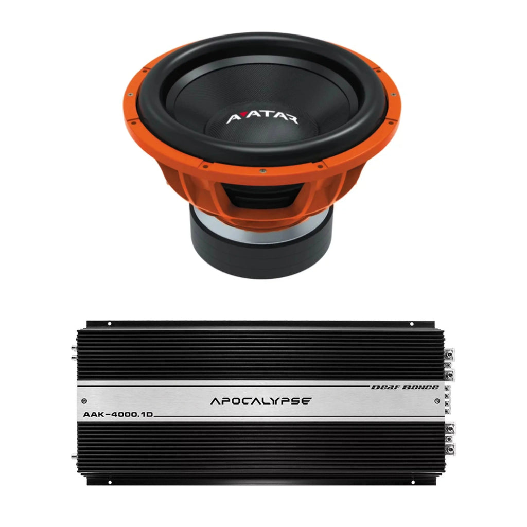 Deaf Bonce Car Audio 15 2Ohm Avatar Subwoofer STU-1546-D2&Monoblock Amp Package New