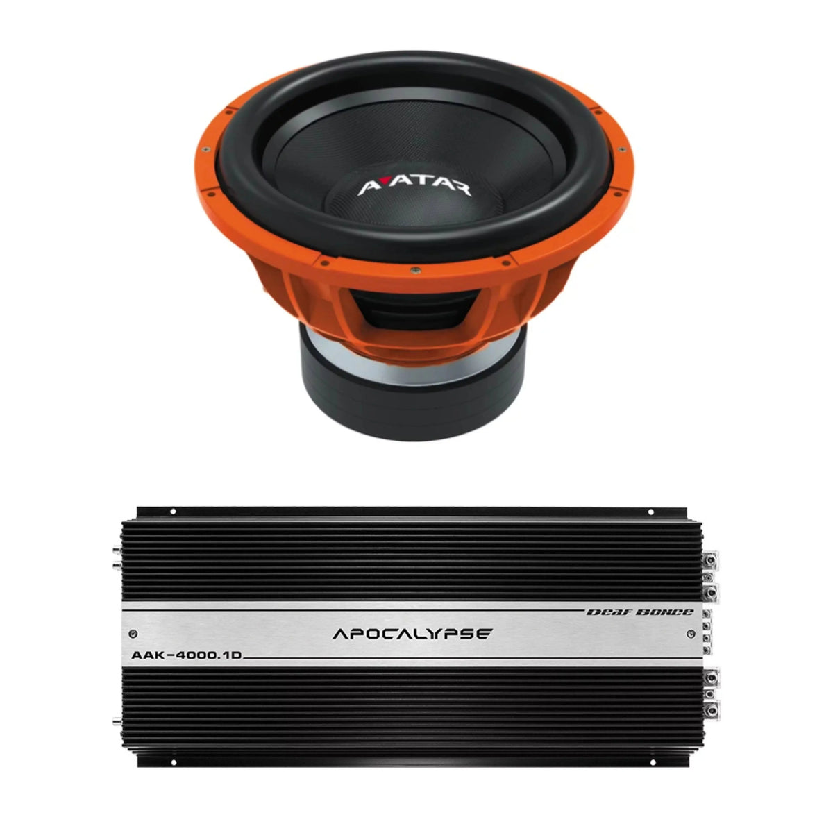 Deaf Bonce Car Audio 15 2Ohm Avatar Subwoofer STU-1546-D2&Monoblock Amp Package New