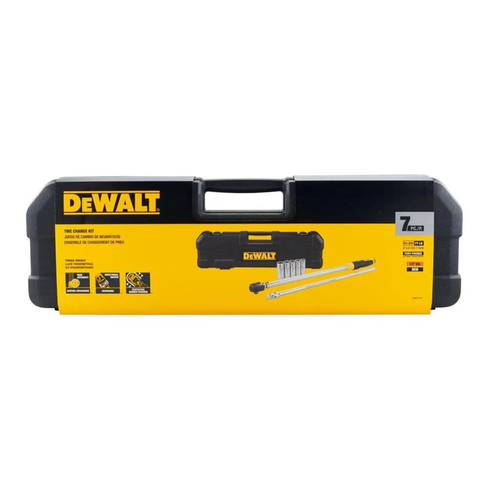 DW 1/2 Drive Torque Wrench Tire Change Kit 7pc DWMT17107 from DW