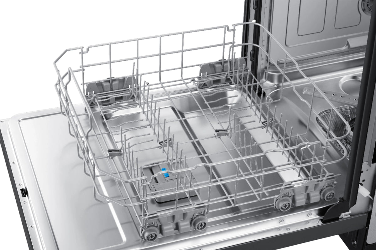 Samsung - StormWash 24 Top Control Built-In Dishwasher with AutoRelease Dry, 3rd Rack, 42 dBA - Black stainless steel