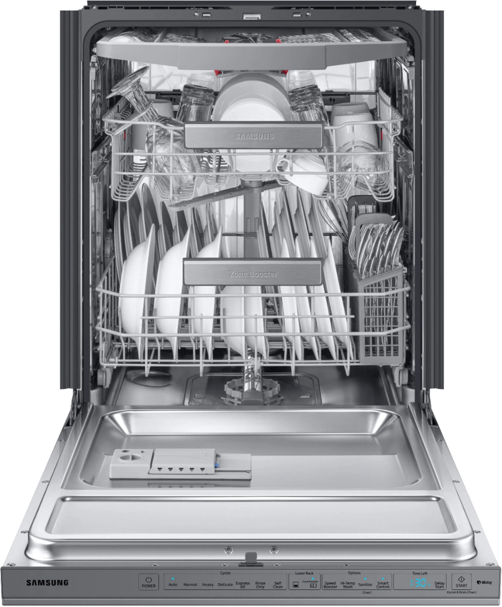 Samsung - Linear Wash 24 Top Control Built-In Dishwasher with AutoRelease Dry, 39 dBA - Stainless steel