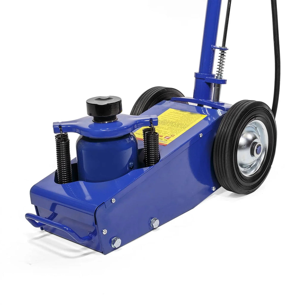 STARK USA 22-Ton Hydraulic Floor Jack Air-Operated Axle Bottle Jack Capacity with (4) Extension Saddle Set Built-in Wheels, Blue