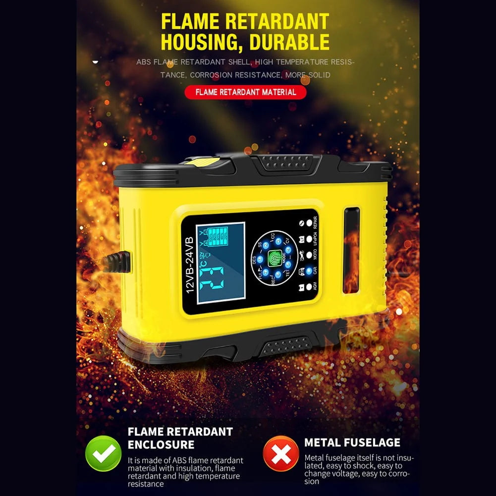 Haimni Car Battery Chargers Full Automatic Smart Pulse Repair Battery 7 Stage Charging